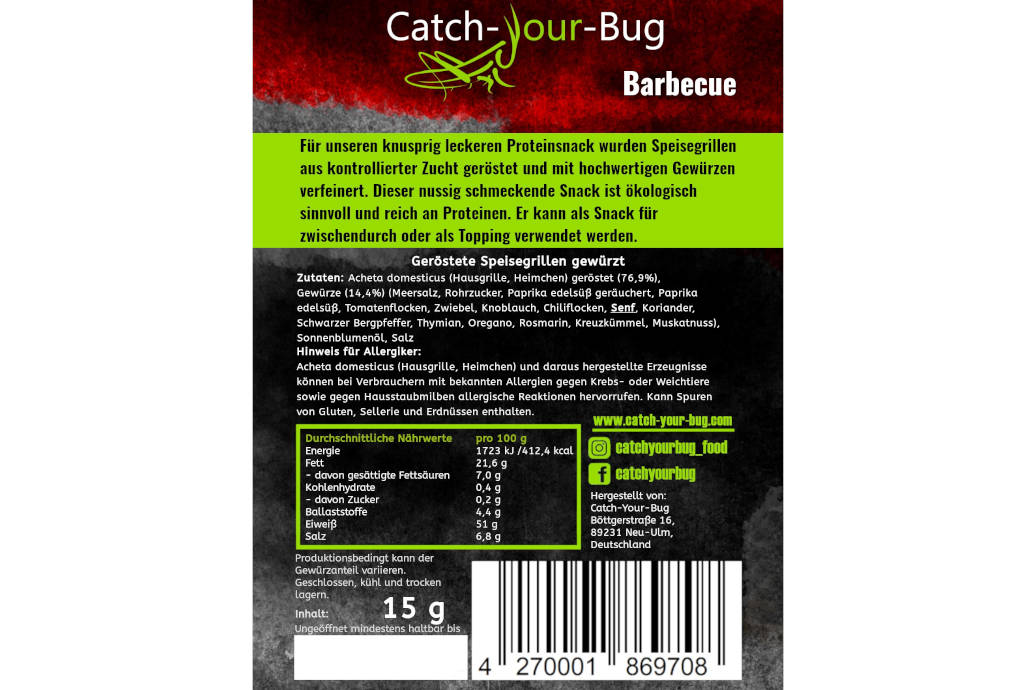 Insektensnack mit BBQ Gewürz
