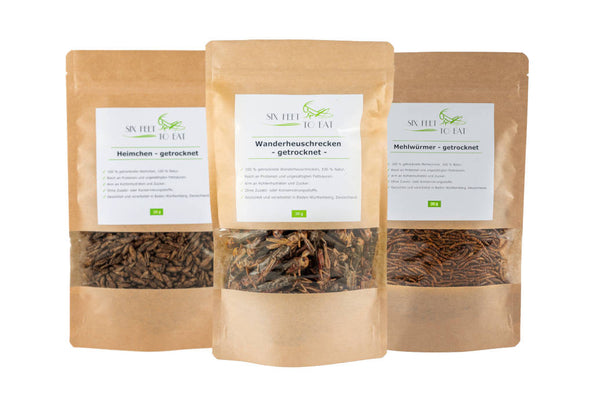 3er-Pack essbare Insekten, je 30 g