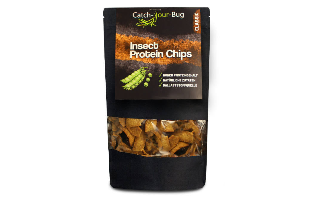 Insektensnack in Form von Insektenchips in der Geschmacksrichtung Classic